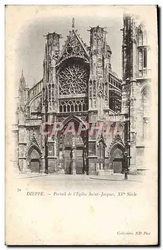 Ansichtskarte AK Dieppe Portail De I&#39Eglise Saint Jacques