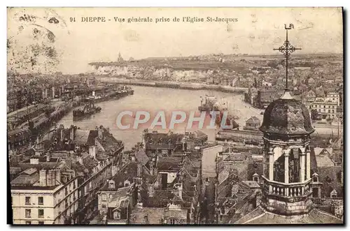 Cartes postales Dieppe Vue Generale Prise De I&#39Eglise St Jacques