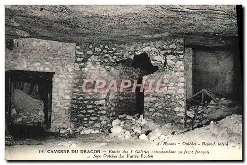 Cartes postales Caverne Du Dragon Entree des 3 galeries correspondant au front francais face Outches la vallee F