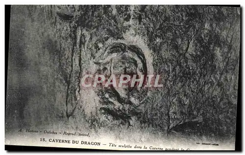 Cartes postales Caverne Du Dragon Tete Sculptee dans la caverne pendant la guerre