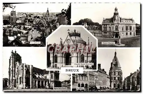 Cartes postales moderne Dreux Vue generale Caisse d&#39Epargne Chapelle Royale Saint Louis Eglise Saint Pierre Le beffro