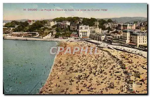 Cartes postales Dinard La Plage A I&#39Heure du bain vue prise du Crystal Hotel