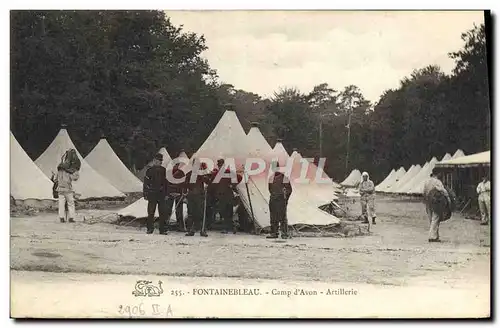 Cartes postales Fontainebleau Camp D&#39Avon Artillerie Militaria