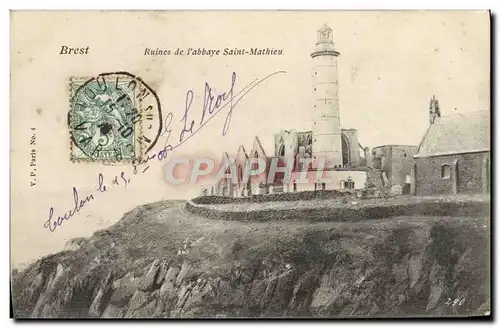 Cartes postales Ruines De I&#39Abbaye Saint Mathieu Phare