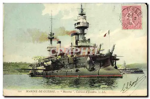 Cartes postales Marine De Guerre Massena Cuirasse D&#39Escadre