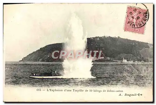 Cartes postales L&#39Explosion D&#39Une Torpille De 10 kilogs de fulmi coton