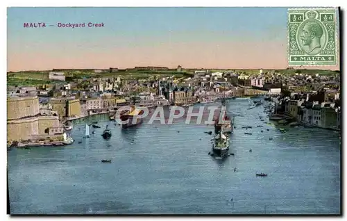 Cartes postales Malta Dockyard Creek Bateaux