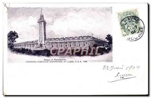 Cartes postales Palace Of Manufactures St Louis 1904