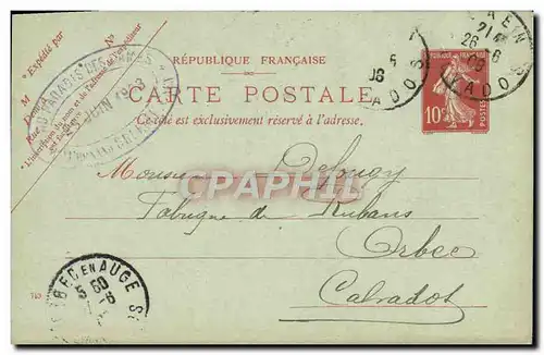 Entier Postal Semeuse 10c