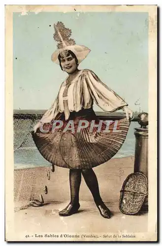 Cartes postales Les Sables D'Olonne Salut de la Sablaise Folklore