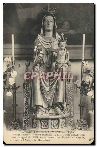 Cartes postales Saint Quen L&#39Aumone L&#39Eglise Vierge ouvrante