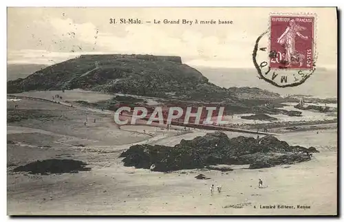 Cartes postales St Malo Le Grand Bey A Maree Basse