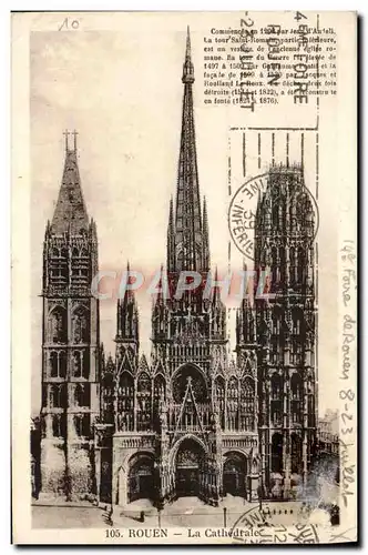 Cartes postales Rouen La Cathedrale