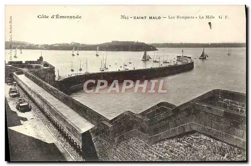 Ansichtskarte AK Saint Malo Les Remparts Le Mole