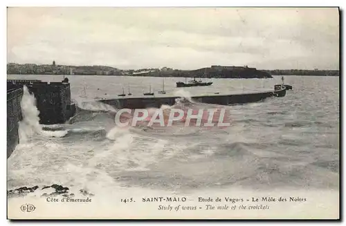 Ansichtskarte AK Saint Malo Etude De Vagues Le Mole Des Noires