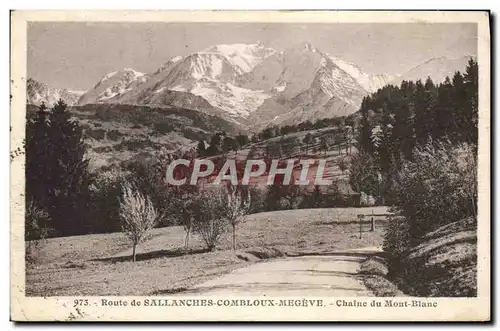 Cartes postales Route De Sallanches Combloux Megeve Chaine Du Mont Blanc