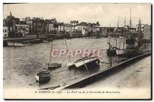 Cartes postales Pornic Le Port Vu De La Corniche De Gourmalon Bateaux