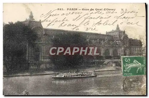 Ansichtskarte AK Paris Gare Du Quai D&#39Orsay Bateau Peniche