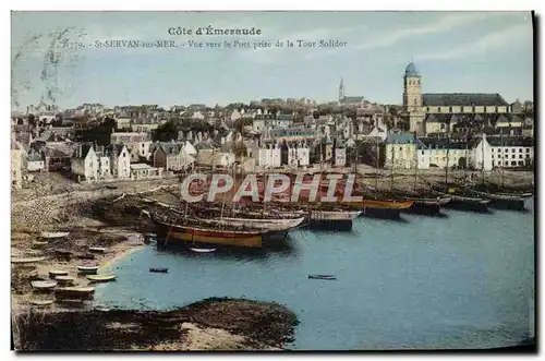 Ansichtskarte AK St Servan Sur Mer Vue Vers Le Port Prise De La Tour Solidor Bateau