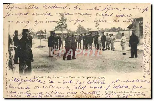 Cartes postales Camp De Sissonne Promenade Apres La Soupe Militaria