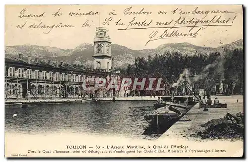Cartes postales Toulon L'Arsenal Maritime Le Quai De I'Horloge