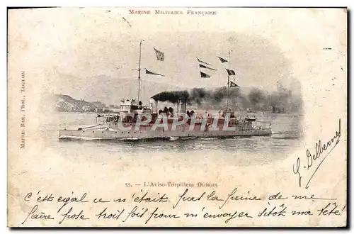 Cartes postales L&#39Aviso Torpilleur Dunois Bateau