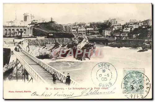 Ansichtskarte AK Biarritz Le Semaphore Et Le Pont Vieux