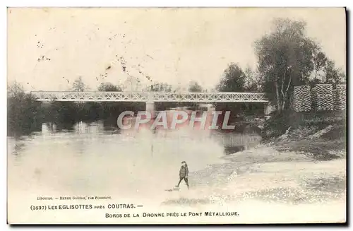 Ansichtskarte AK Les Eglisottes Pres Coutras Bords de la Dronne pres le pont metallique