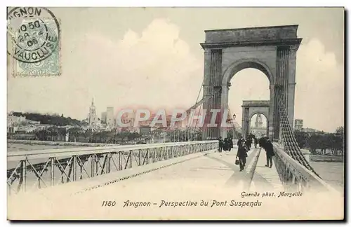 Cartes postales Avignon Perspective Du Pont Suspendu