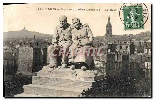 Cartes postales Paris Square Du Pere Lachaise Le Declin