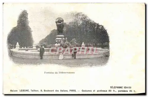 Cartes postales Fontaine De I&#39Observatoire Paris