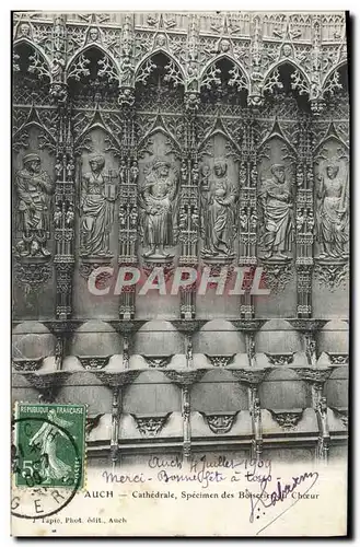 Cartes postales Auch Cathedrale Specimen Des boiseries du choeur