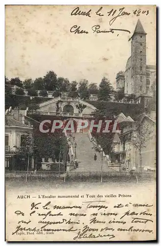 Cartes postales Auch L&#39Escalier Monumental Et Tour Des Vieilles Prisons