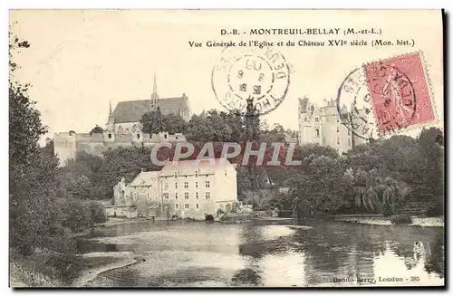 Cartes postales Montreuil Bellay Vue Generale De I&#39Eglise Et Du Chateau