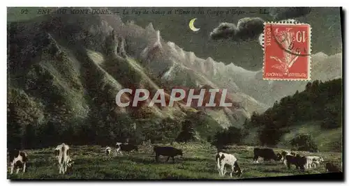 Cartes postales De Mont Dore Le Puy De Sancy et l&#39entree des gorges d&#39enfer Vaches