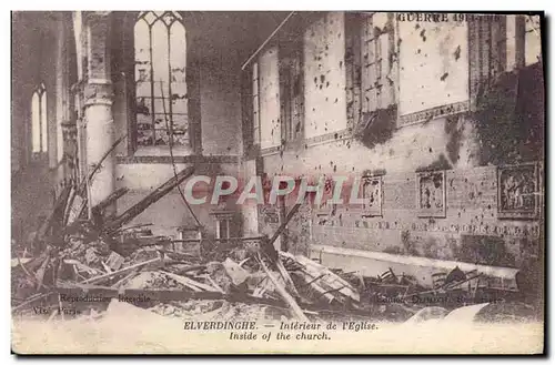 Ansichtskarte AK Elverdinghe Interieur De I&#39Eglise Militaria