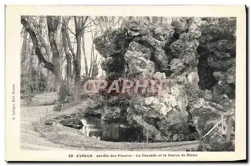 Cartes postales Evreux Jardin Des Plantes La Cascade Et La Statue De Diane