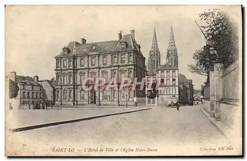 Cartes postales Saint Lo L&#39Hotel De Ville Et I&#39Eglise Notre Dame