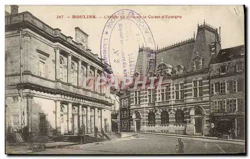 Cartes postales Moulins L&#39Hotel De Ville Et La Caisse D&#39Epargne