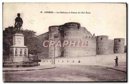 Cartes postales Angers Le Chateau Et Statue Du Roi Rene