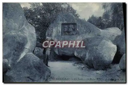 Ansichtskarte AK Fontainebleau La Foret Le Rocher de Millet et de Rousseau