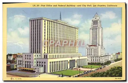 Ansichtskarte AK Post Office And Federal Building And City Hall Los Angeles California