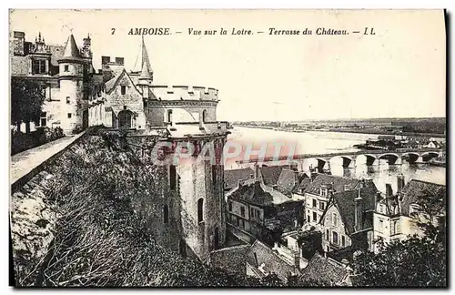 Cartes postales Amboise Vue Sur La Loire Terrasse Du Chateau