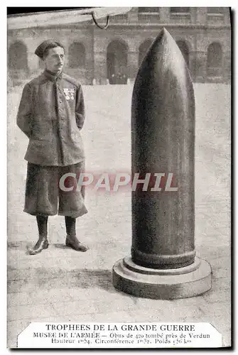 Cartes postales Trophees De La Grande Guerre Musee De L&#39armee Obus de 420 tombe pres de Verdun