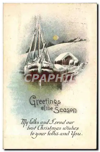 Cartes postales Greetings Of The Season Bateau