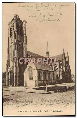 Cartes postales Ypres La Cathedrale Eglise Saint Martin