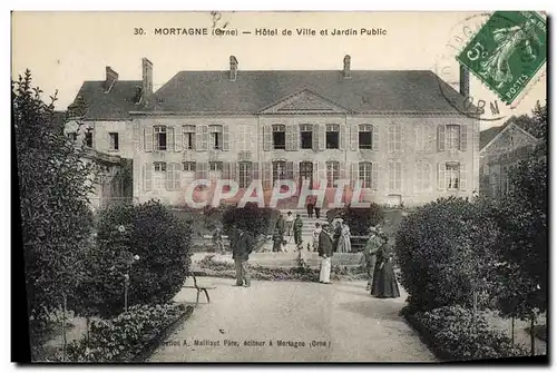 Cartes postales Mortagne Hotel De Ville Et Jardin Public