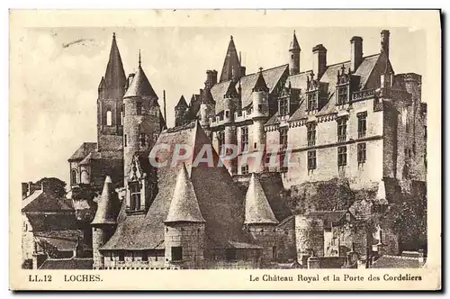 Cartes postales Loches Le Chateau Royal Et La Porte Des Cordeliers