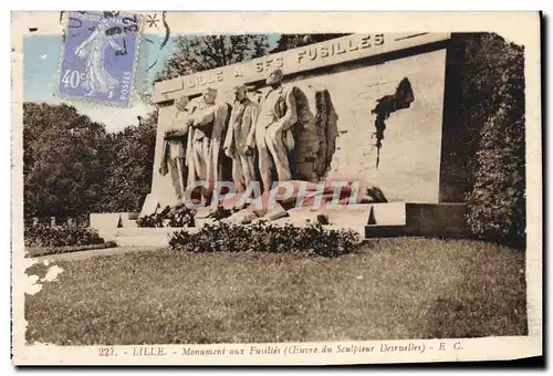 Cartes postales Lille Monument Aux Fusilles Militaria