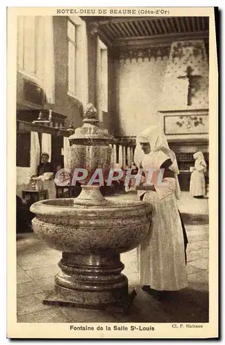 Cartes postales Fontaine De La Salle St Louis Hotel Dieu de Beaune Infirmiere Religieuse